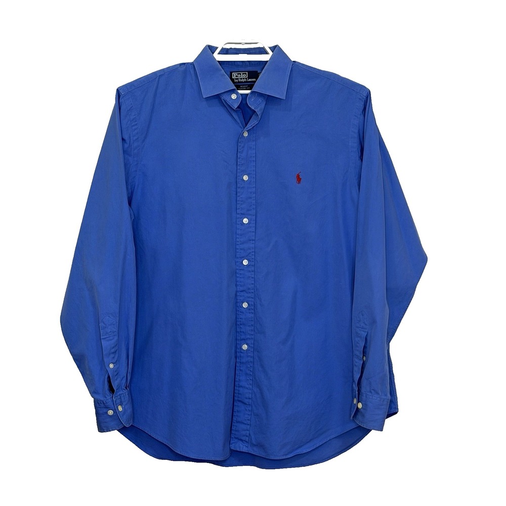 Polo Ralph Lauren Regent Classic Fit Button Front Shirt Mens 17 1/2 - 36/37 Blue
